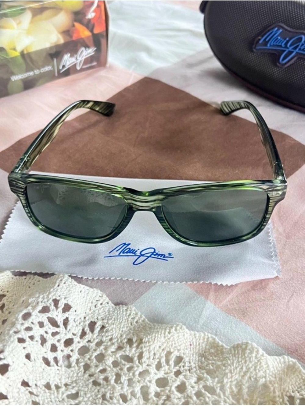 Maui Jim Men's Green and Khaki Sunglasses